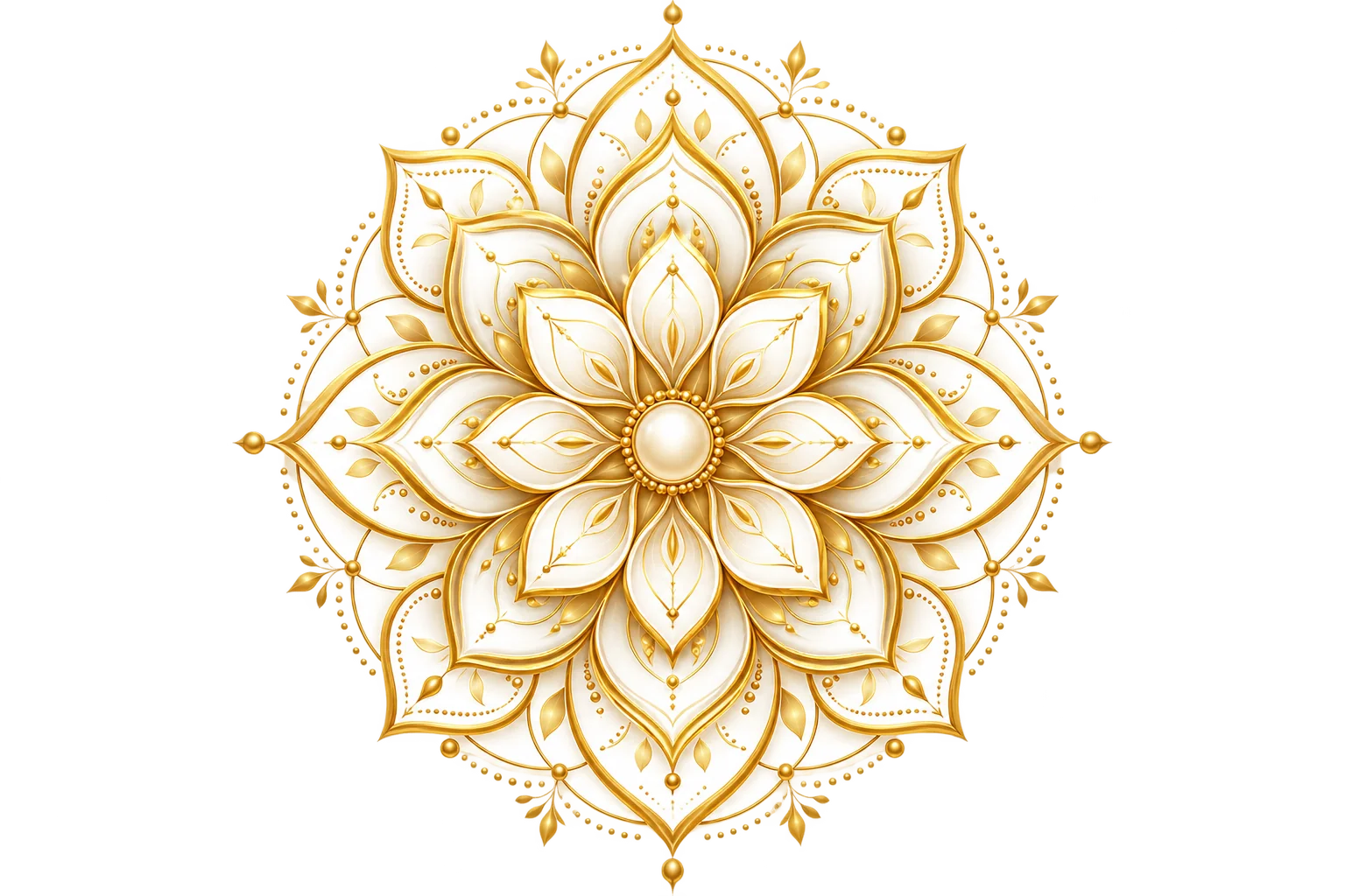 Sacred Golden Lotus Mandala Deco
